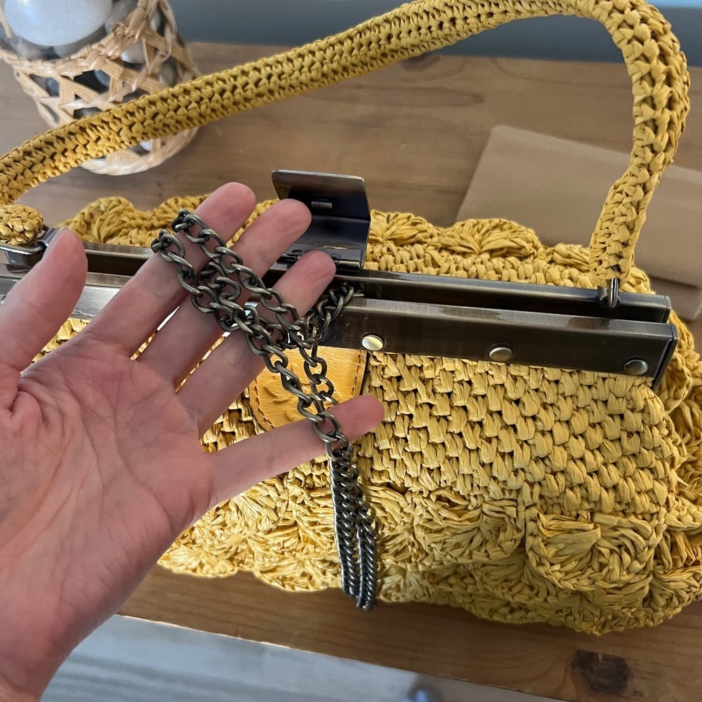Patricia Nash Woven Raffia Ferrara Frame Bag - Picture 7 of 8